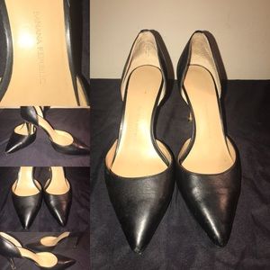 Comfy, lower heel black pumps